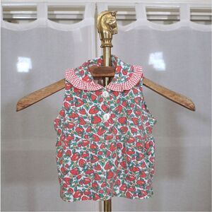 Vintage 90s Small Steps Strawberry Gingham Top